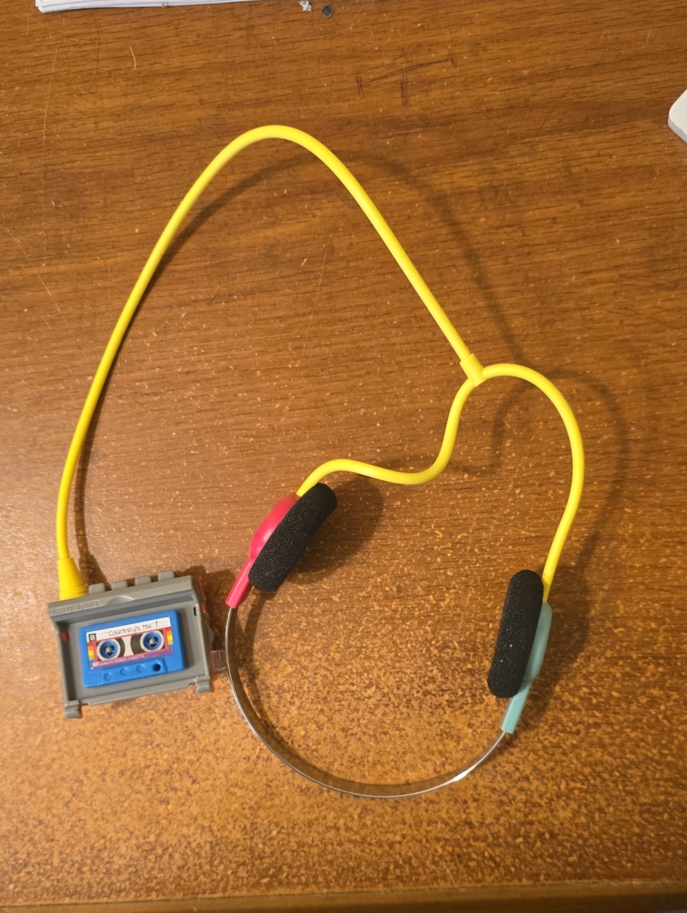 American Girl Doll Retro Yellow Headphones with Cassette-Style Clip